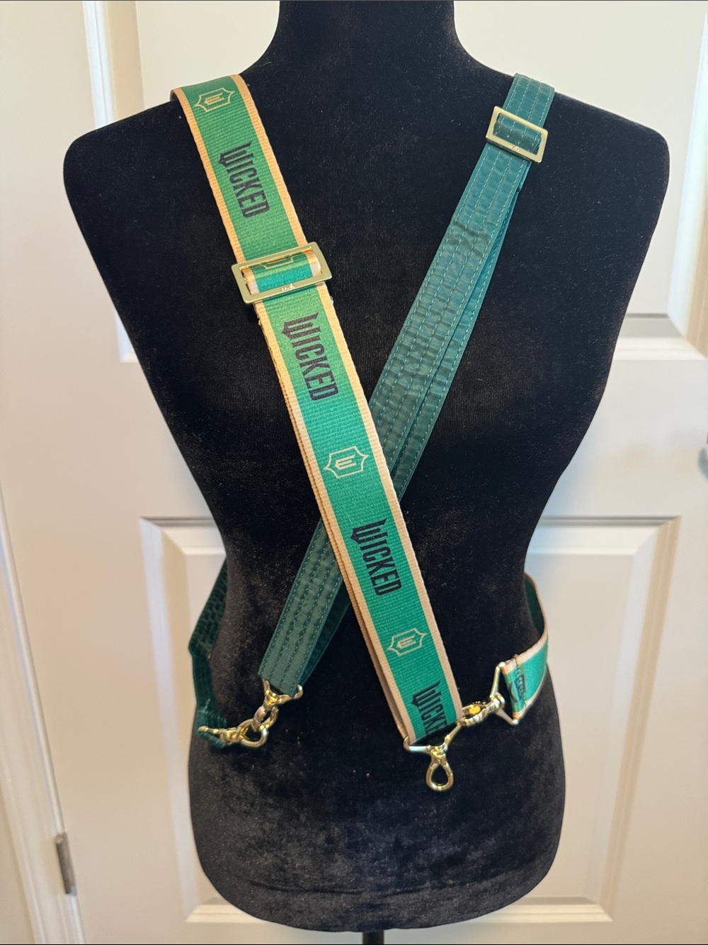 Wicked x LUG designed 1.5 in and matching stitched 1”. Gold tone hardware